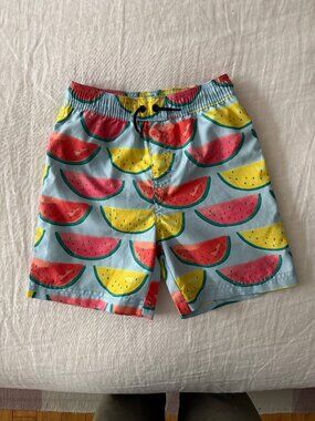 Tea Collection Mid-Length Swim Trunks - Watermelons Size 7 - EUC